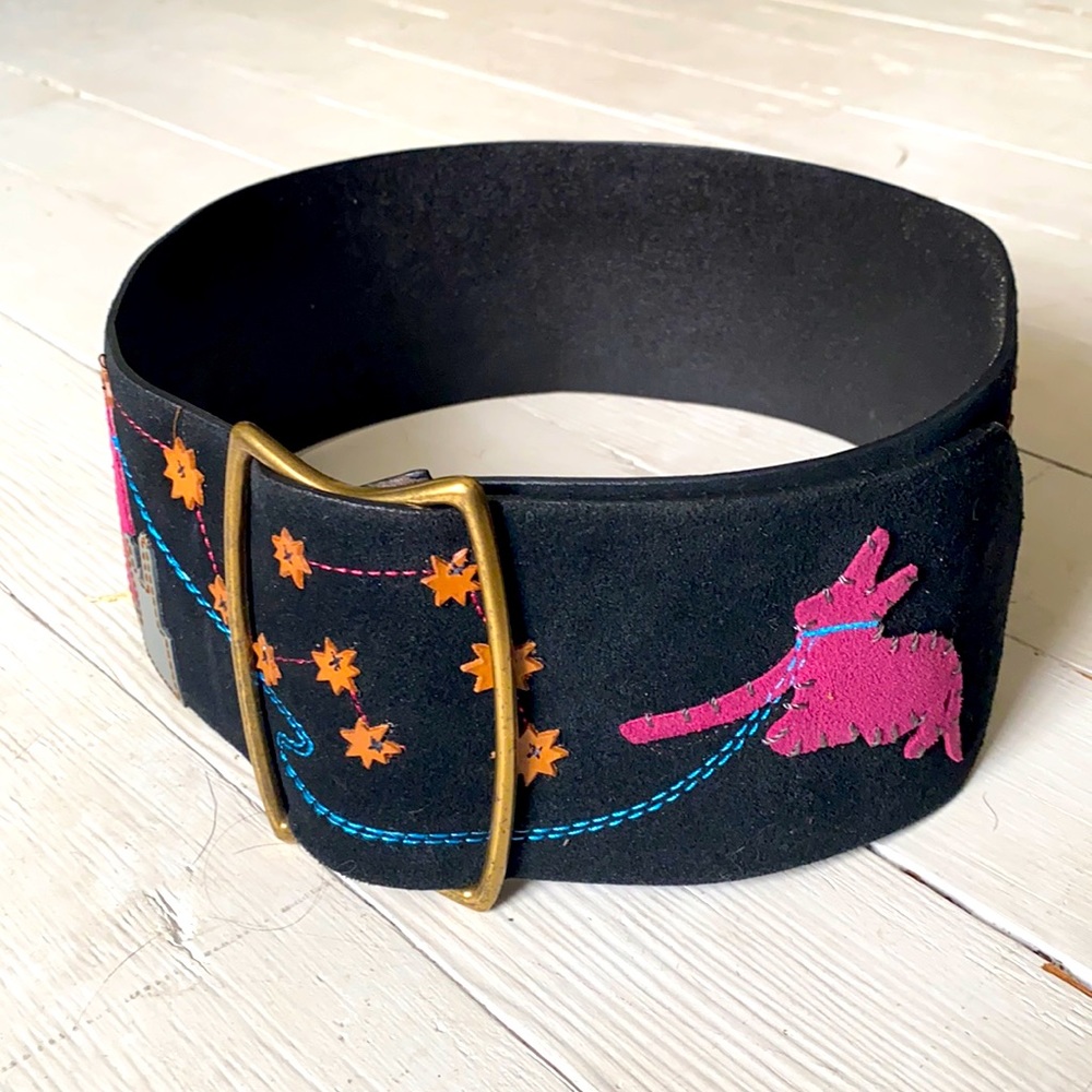 Anthropologie Leather Cityscape Belt